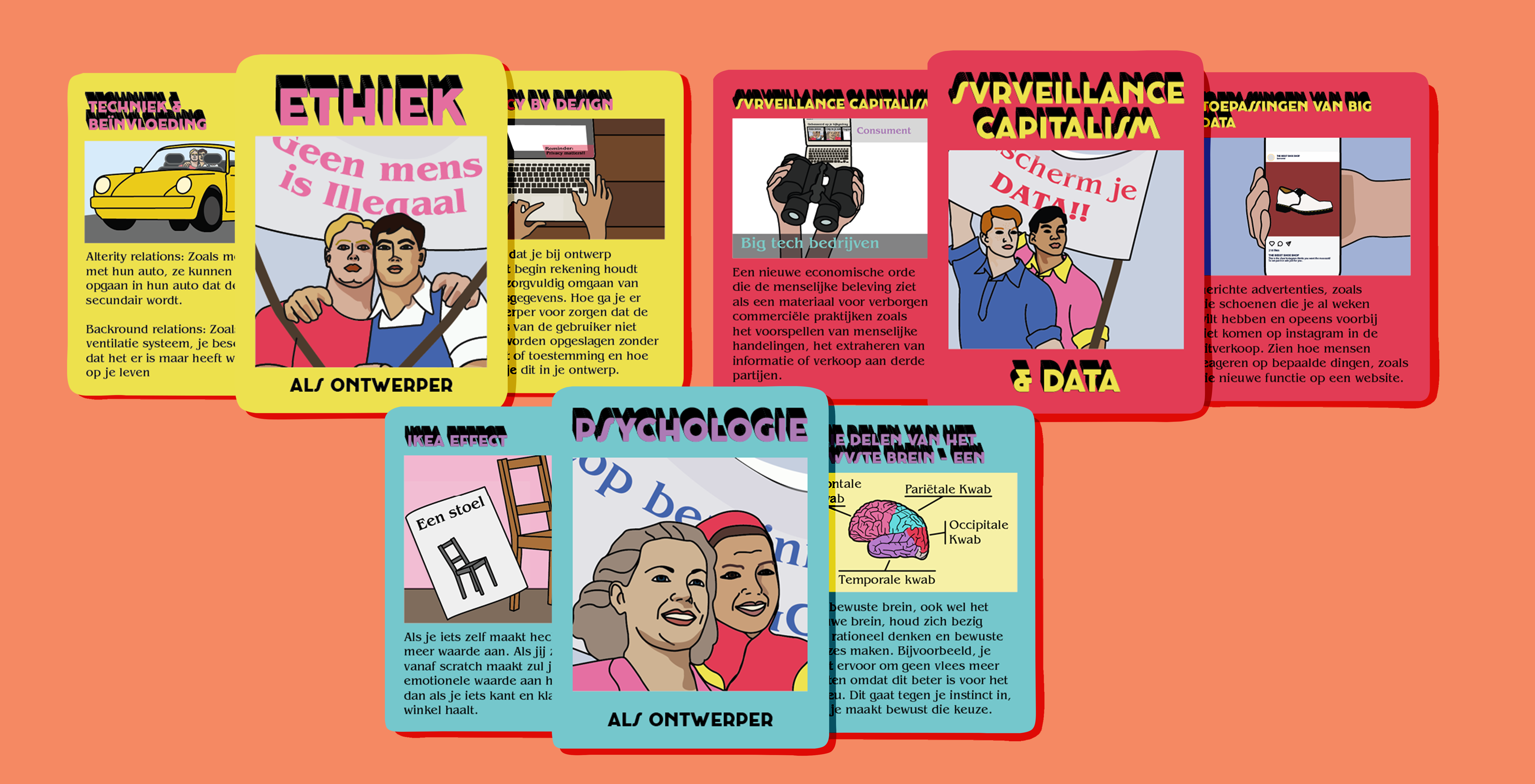 cards with information about behavior design